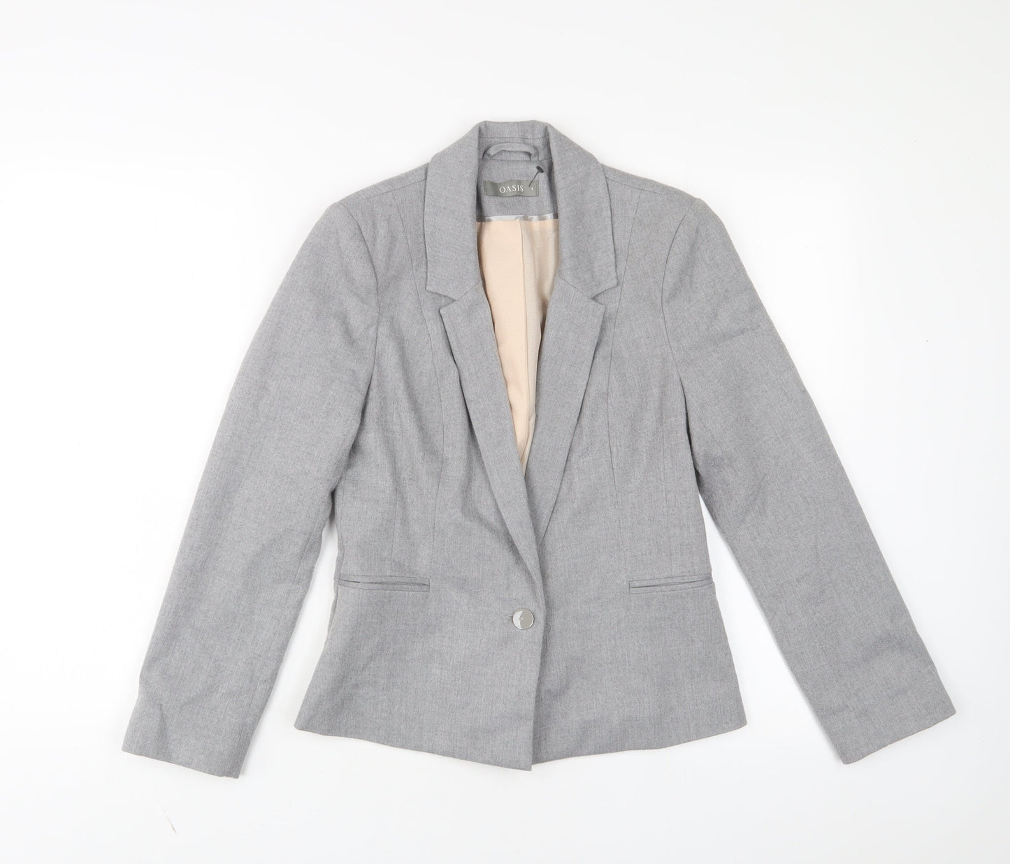 Oasis Womens Grey Jacket Blazer Size 8 Button
