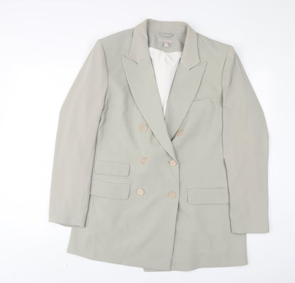 H&M Womens Green Jacket Blazer Size 16 Button