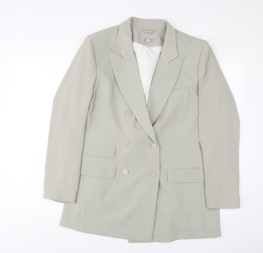 H&M Womens Green Jacket Blazer Size 16 Button