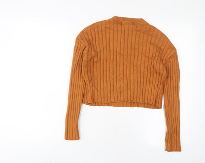 Forever 21 Womens Brown Crew Neck Acrylic Pullover Jumper Size S