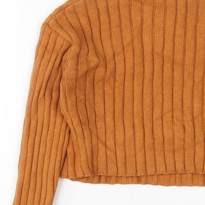 Forever 21 Womens Brown Crew Neck Acrylic Pullover Jumper Size S