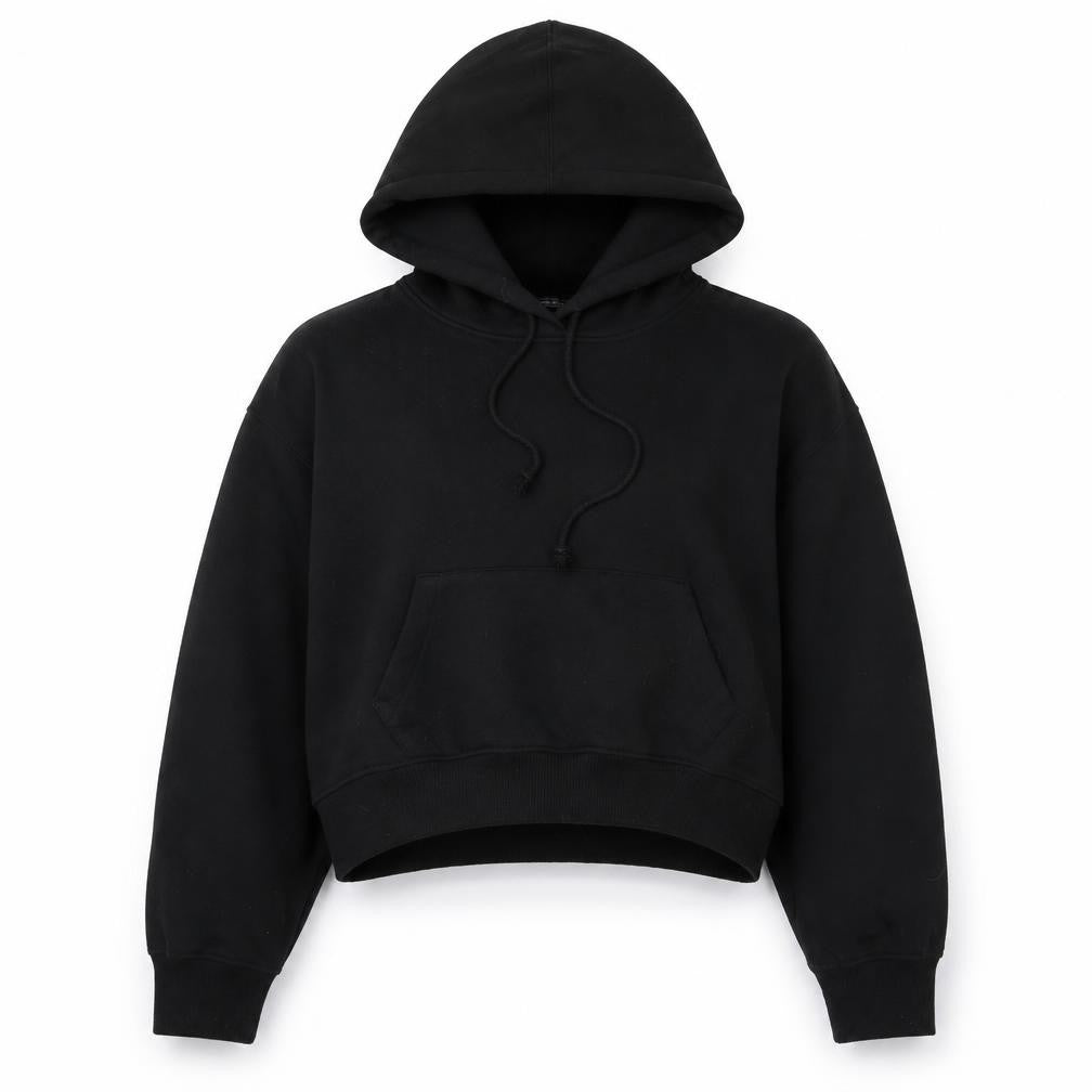 Zara Womens Black Cotton Pullover Hoodie Size L Pullover