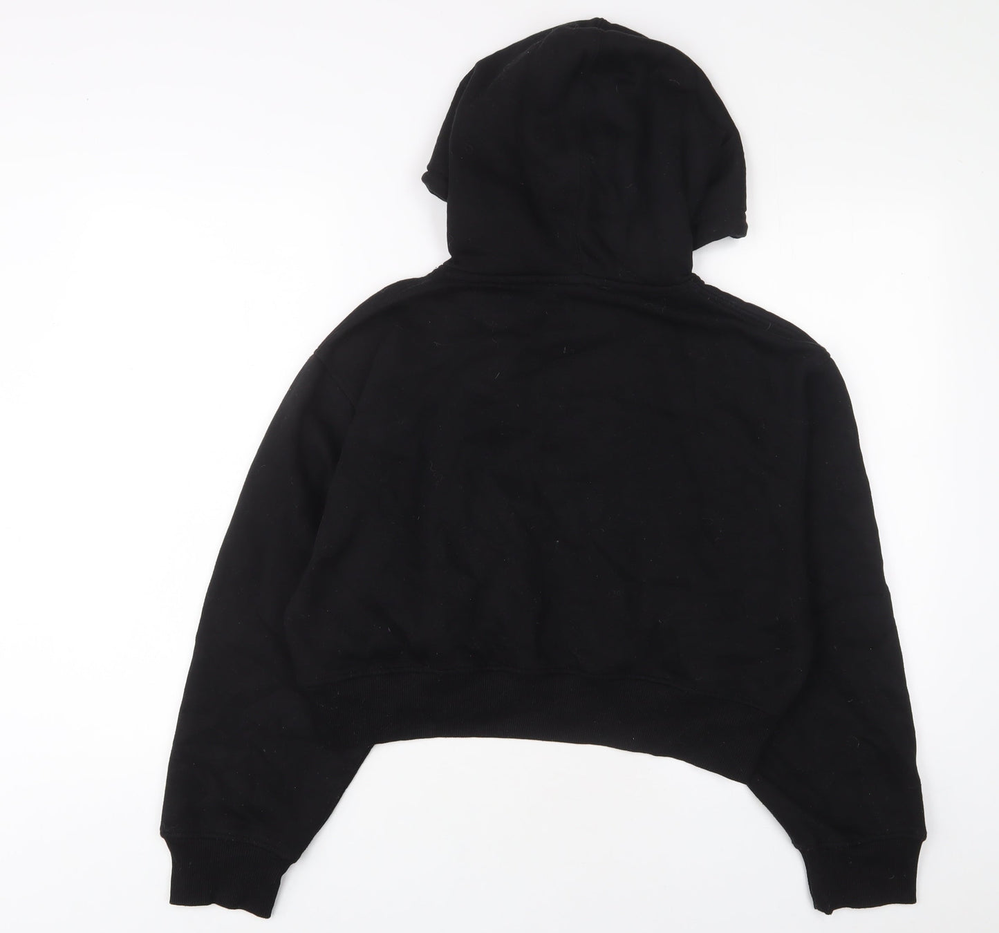 Zara Womens Black Cotton Pullover Hoodie Size L Pullover