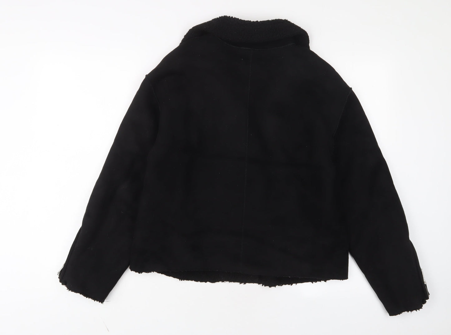 H&M Womens Black Jacket Size 10 Zip - Zip Pockets
