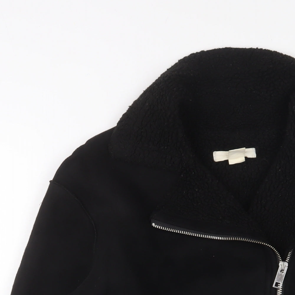 H&M Womens Black Jacket Size 10 Zip - Zip Pockets
