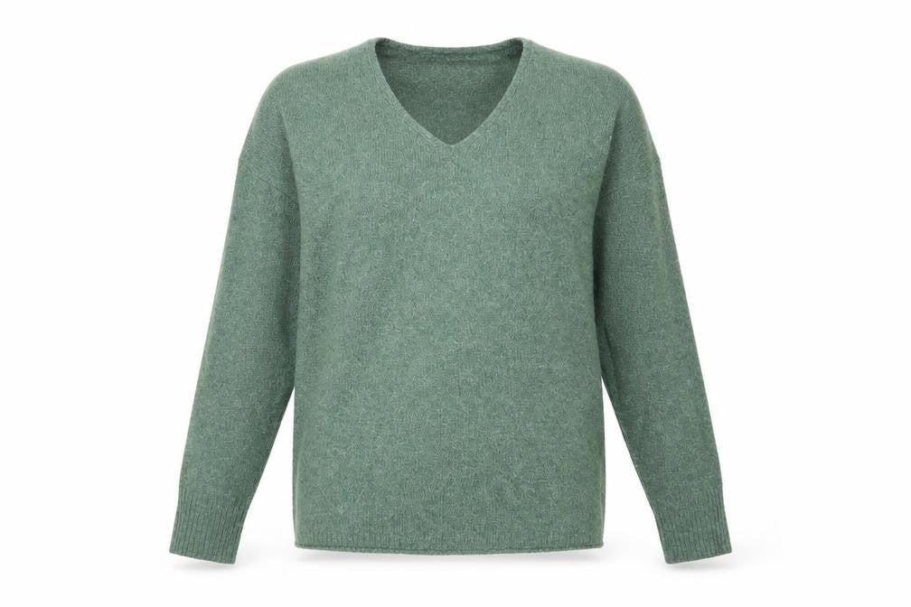 Only Womens Green V-Neck Polyester Pullover Jumper Size XS