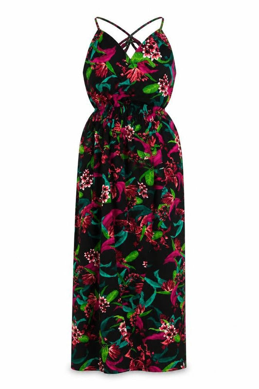 Boohoo Womens Multicoloured Floral Polyester Maxi Size 12 Halter Tie
