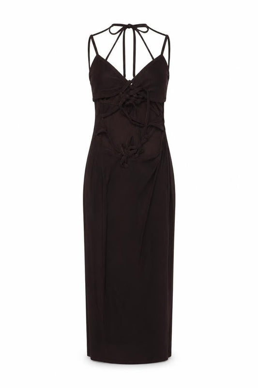 PRETTYLITTLETHING Womens Brown Polyester Bodycon Size 8 V-Neck Pullover
