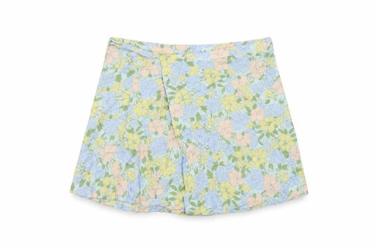 Motel Rocks Womens Multicoloured Floral Viscose Wrap Skirt Size S Tie