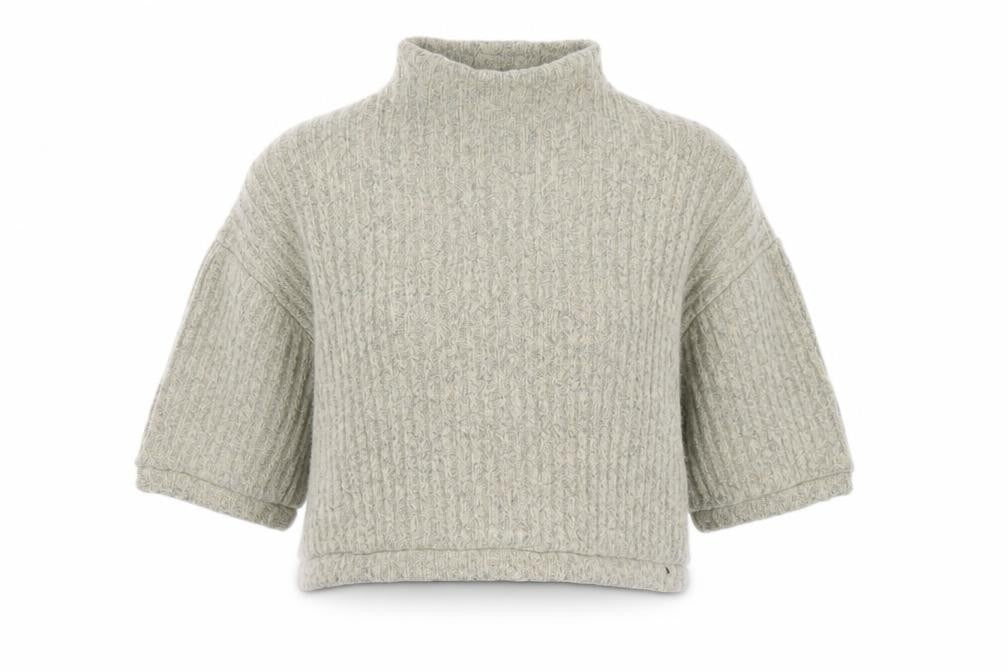 Ango Womens Beige Mock Neck Cotton Pullover Jumper Size M