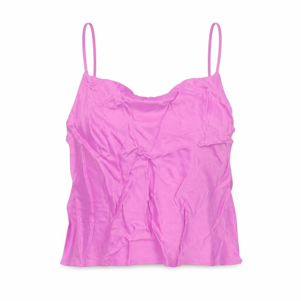 Zara Womens Pink Polyester Cropped Tank Size M Cowl Neck