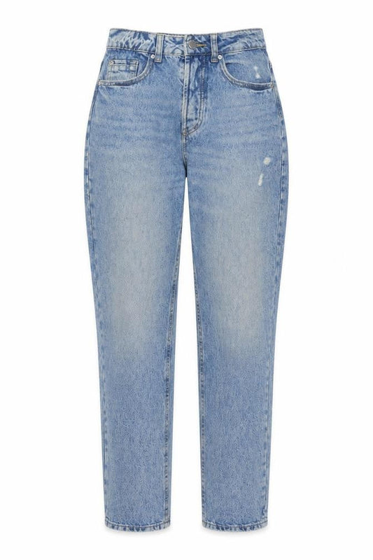 Stradivarius Womens Blue Cotton Mom Jeans Size 8 L26 in Regular Button