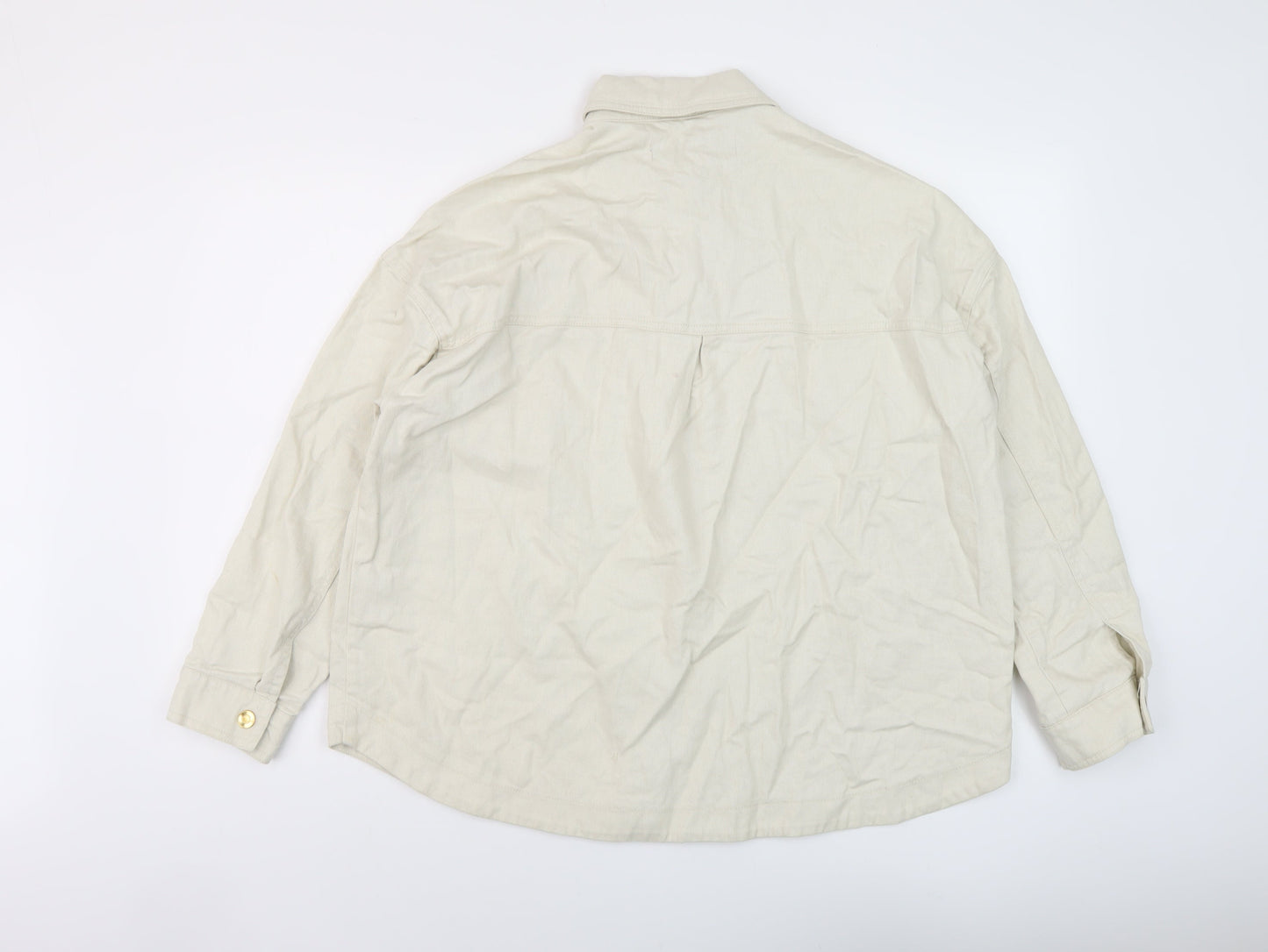 Zara Womens Beige Jacket Size S Snap