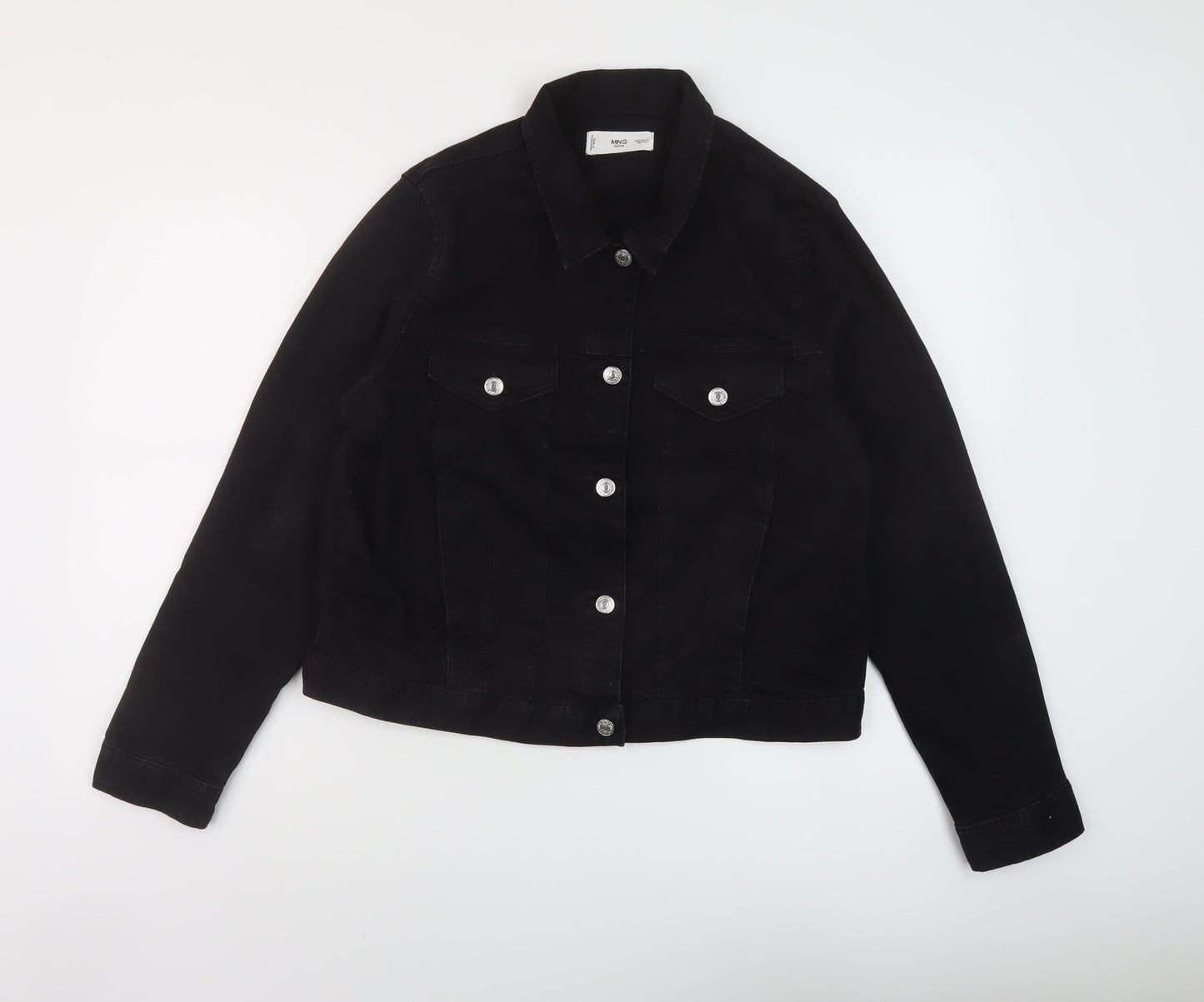 Mango Womens Black Jacket Size 2XL Button