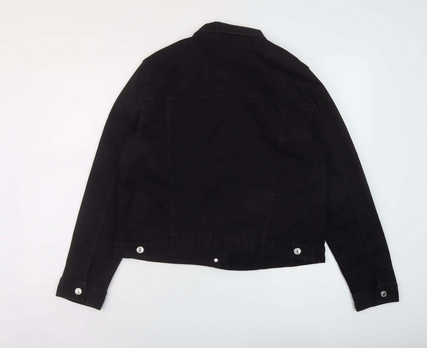 Mango Womens Black Jacket Size 2XL Button