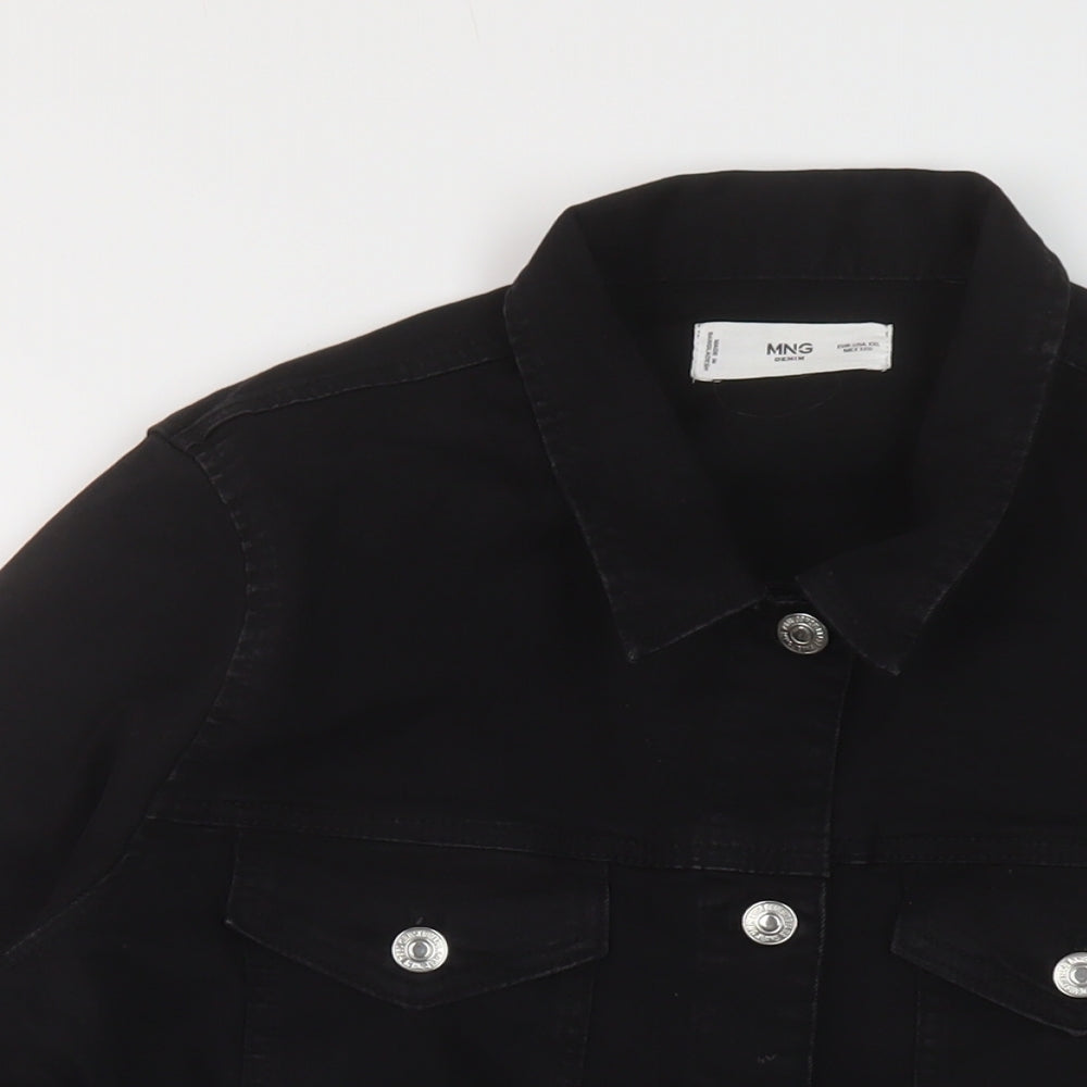 Mango Womens Black Jacket Size 2XL Button