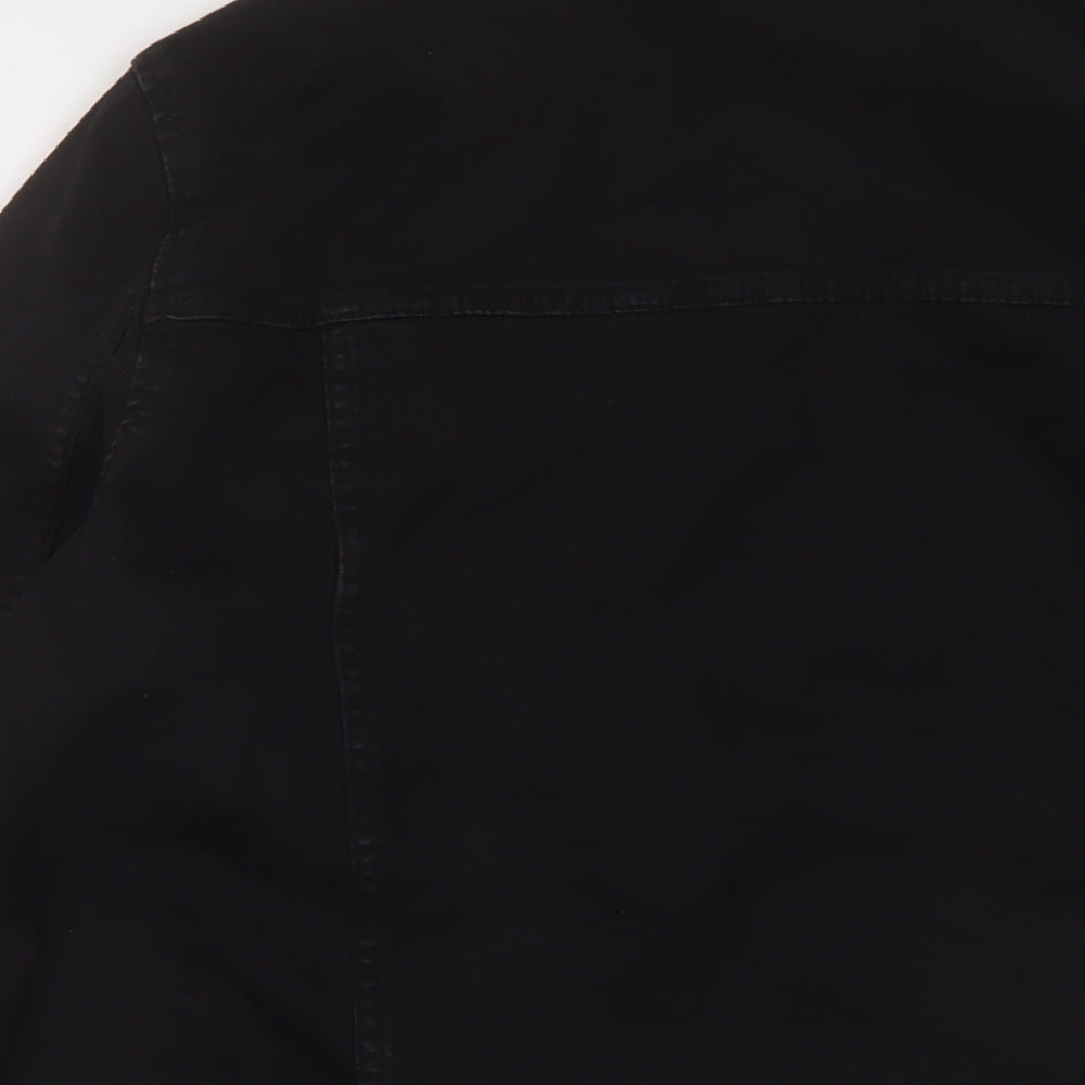 Mango Womens Black Jacket Size 2XL Button