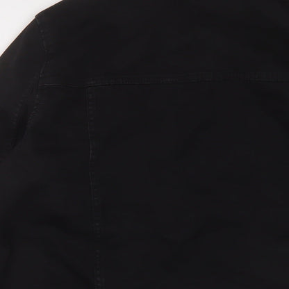 Mango Womens Black Jacket Size 2XL Button