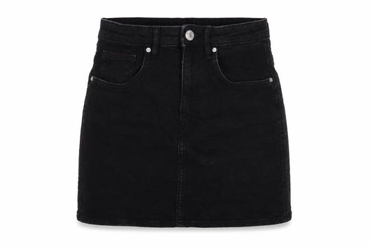 Zara Womens Black Cotton Mini Skirt Size S Button