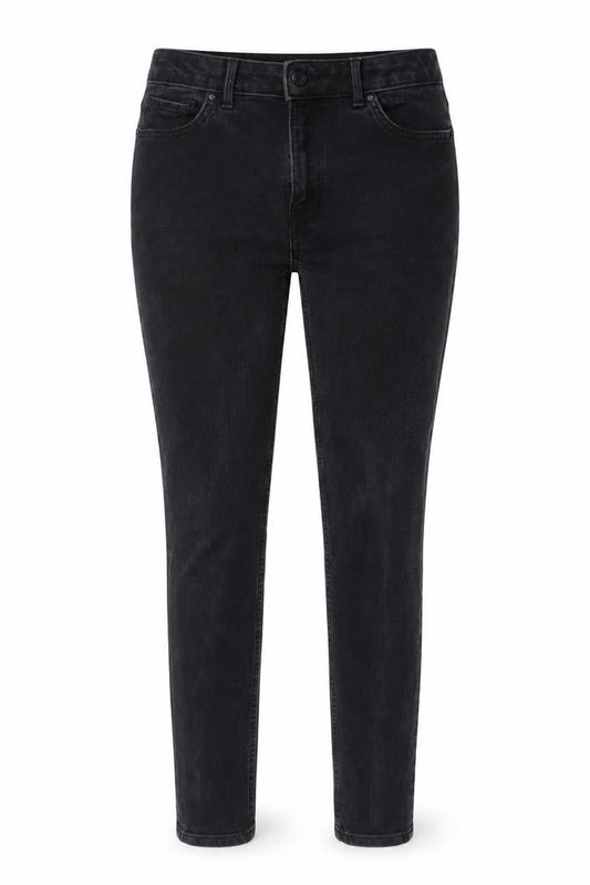 Marks & Spencer Womens Black Cotton Skinny Jeans Size 12 L26 in Regular Button