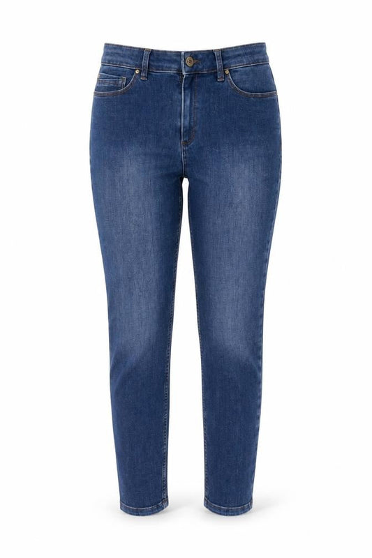 Marks & Spencer Womens Blue Cotton Skinny Jeans Size 12 L25 in Regular Button