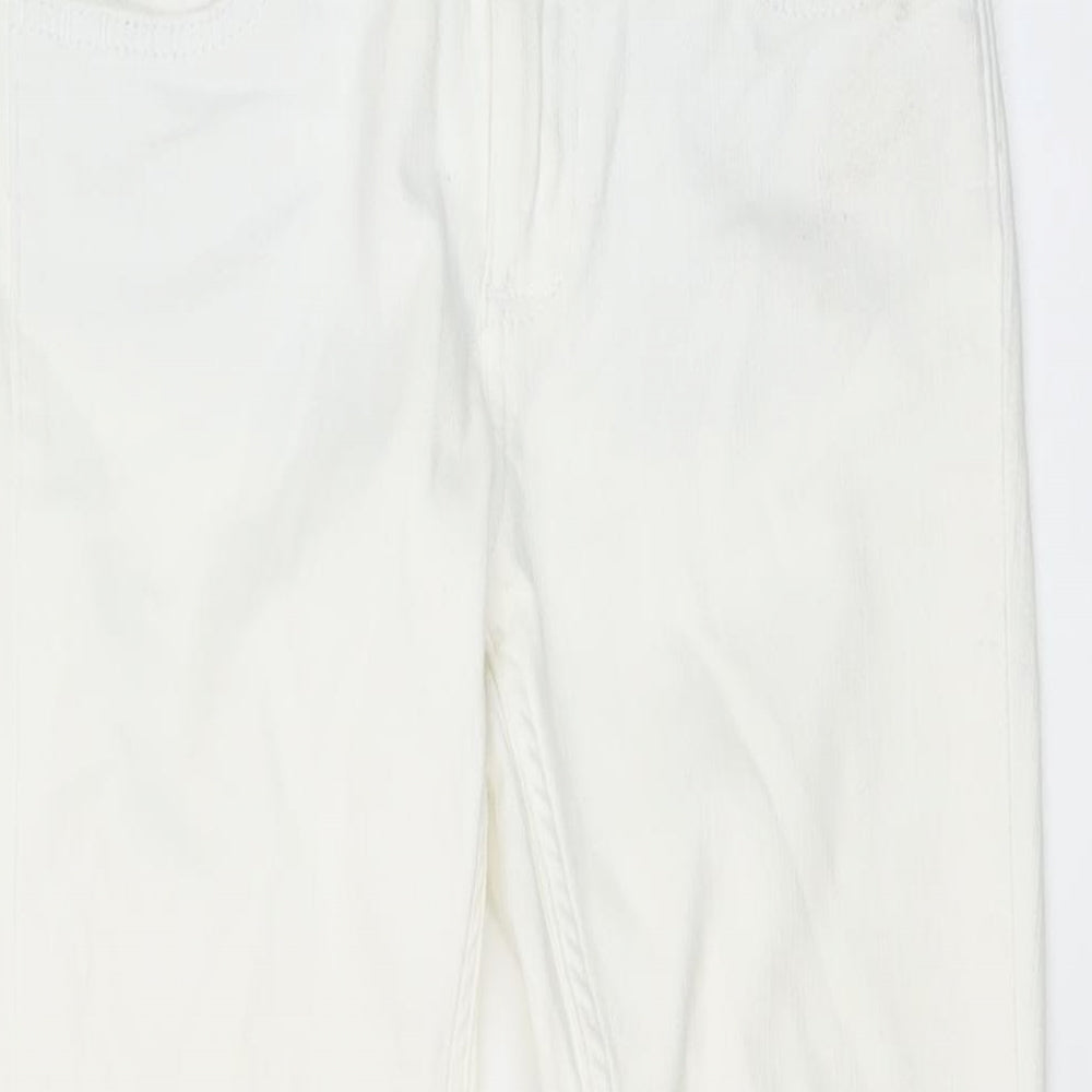 Marks and Spencer Womens Ivory Cotton Skinny Jeans Size 8 L29 in Regular Button