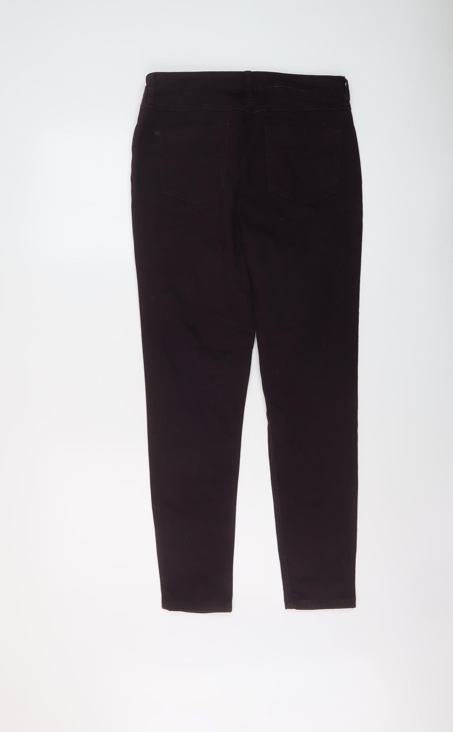 Marks and Spencer Womens Purple Cotton Skinny Jeans Size 12 L28 in Regular Button