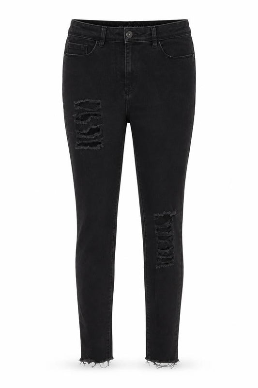 Next Womens Black Cotton Skinny Jeans Size 10 L28 in Regular Button