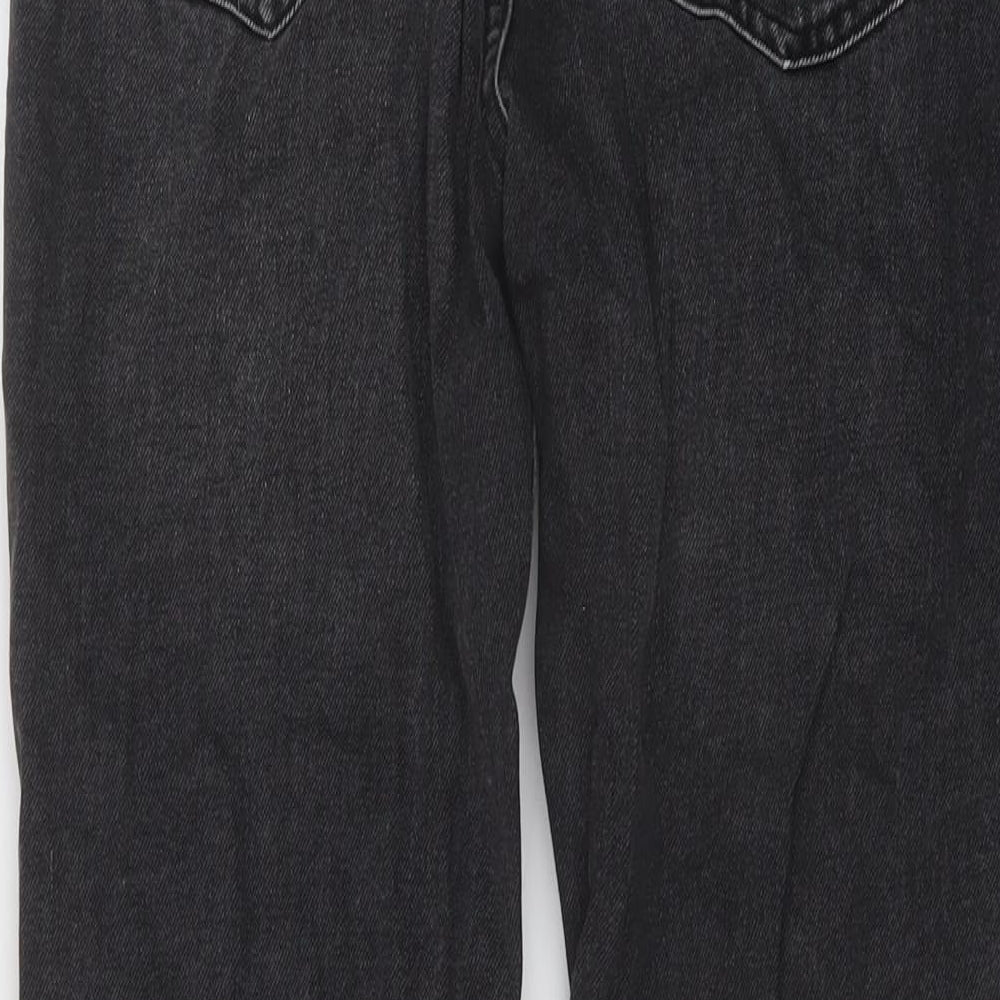 Marks and Spencer Girls Green Cotton Straight Jeans Size 13-14 Years Regular Button