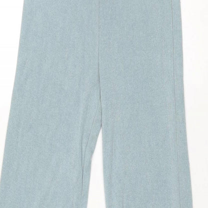 Zara Womens Blue Viscose Trousers Size S L34 in Regular