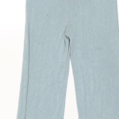 Zara Womens Blue Viscose Trousers Size S L34 in Regular