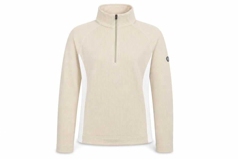Campagnolo Womens Beige Colourblock Polyester Pullover Sweatshirt Size M Zip - Ribbed Logo