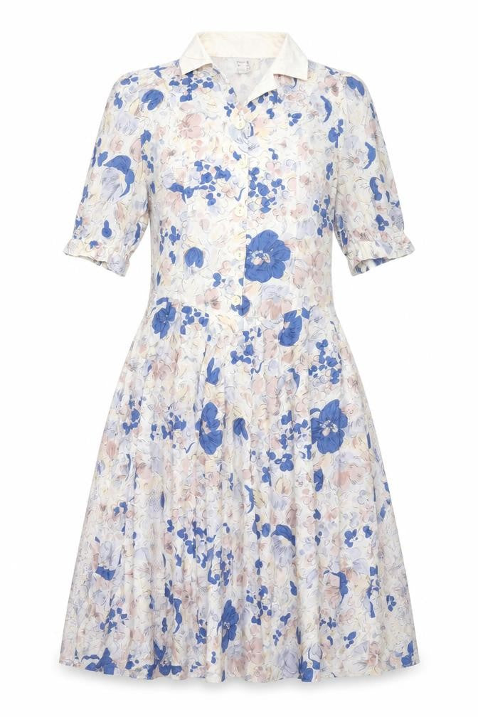 Top Notch Womens Multicoloured Geometric Viscose Shift Size 14 Collared Button - Floral Print