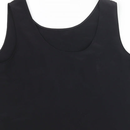 St Michael Womens Black Polyester Camisole Blouse Size 14 Scoop Neck
