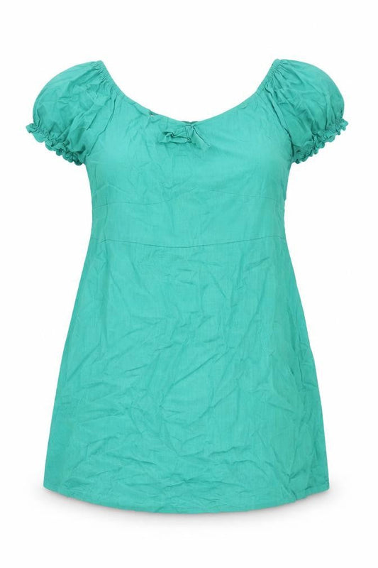 Glamorous Womens Green Viscose A-Line Size 20 Boat Neck Zip - Bow Detail