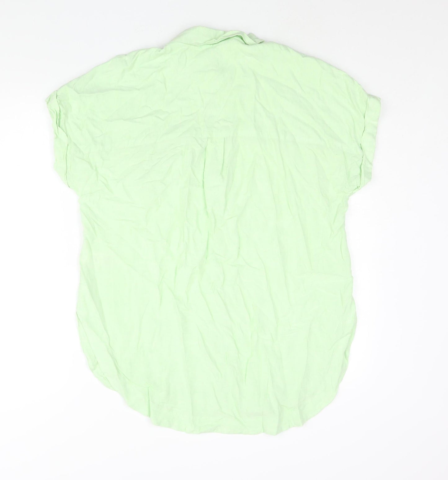 NEXT Womens Green Viscose Basic Button-Up Size M Collared