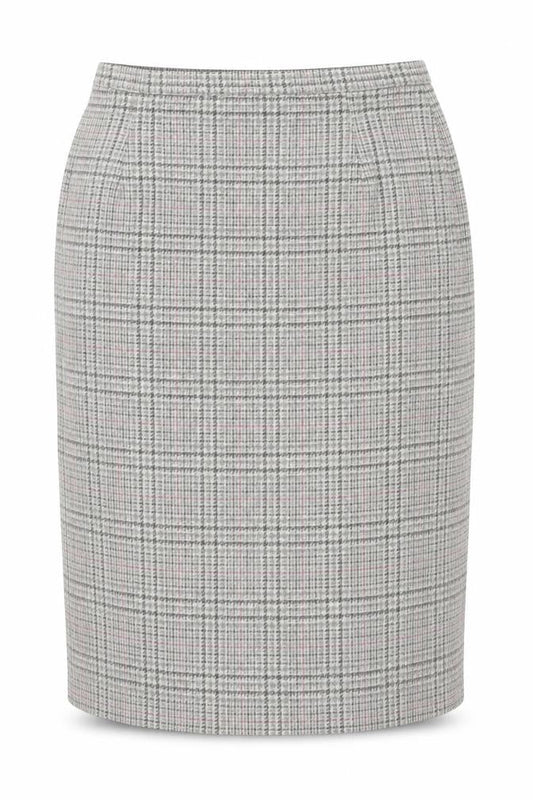 Cotswold Collections Womens Grey Check Wool Straight & Pencil Skirt Size 18 Zip