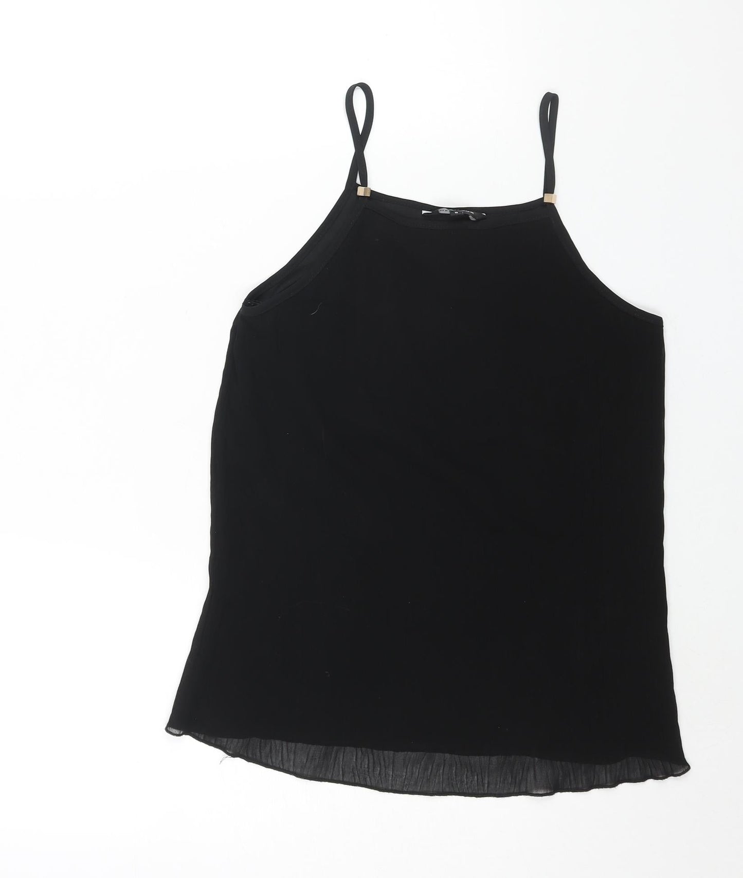 New Look Womens Black Polyester Camisole Blouse Size 8 Square Neck
