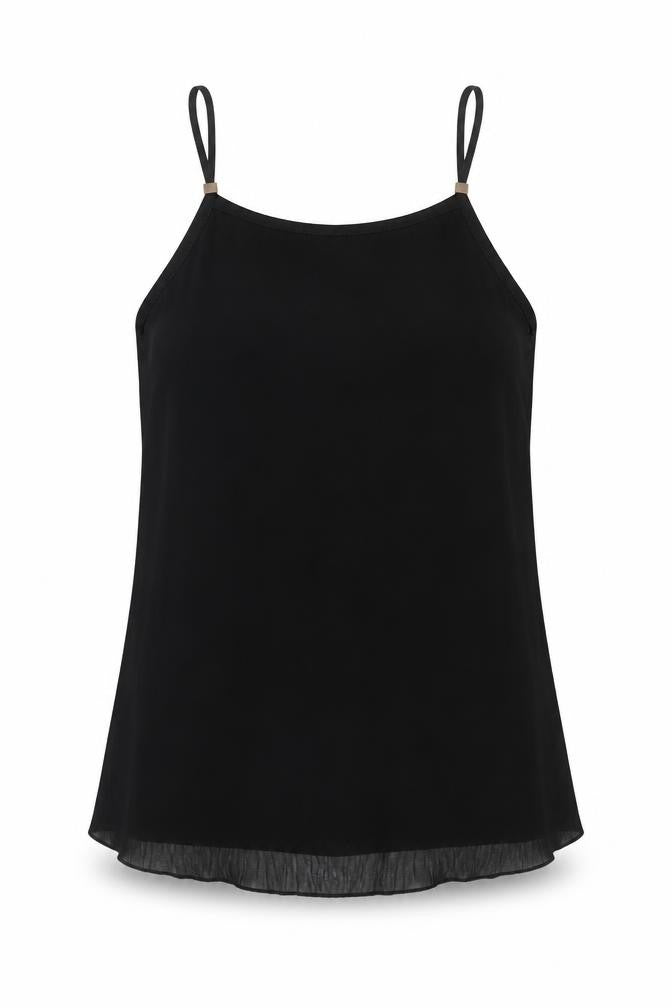 New Look Womens Black Polyester Camisole Blouse Size 8 Square Neck