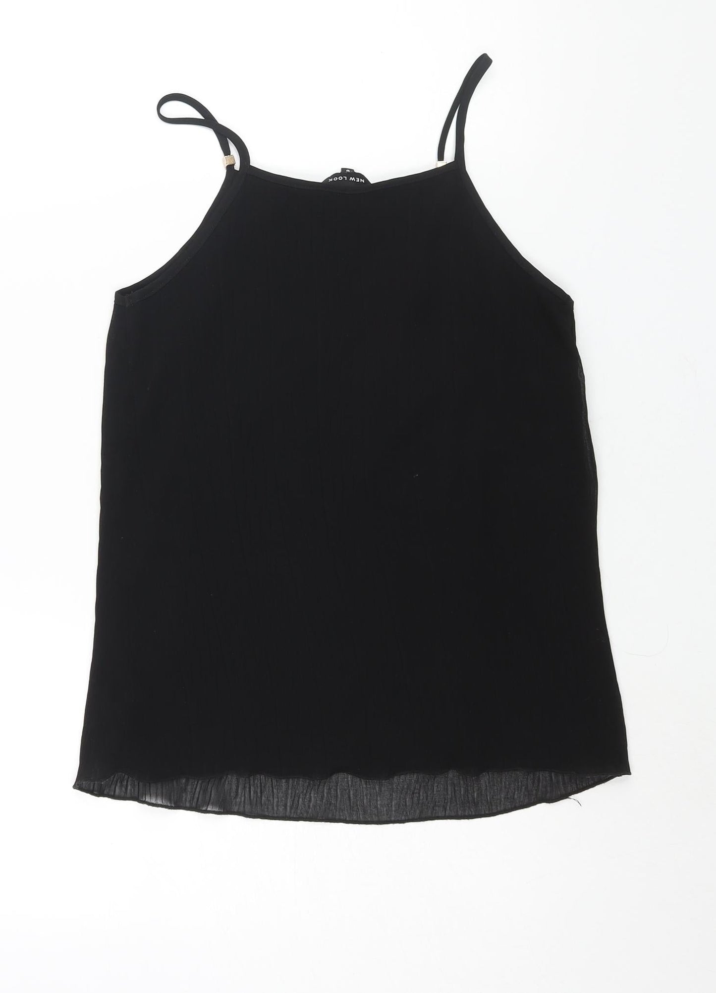 New Look Womens Black Polyester Camisole Blouse Size 8 Square Neck