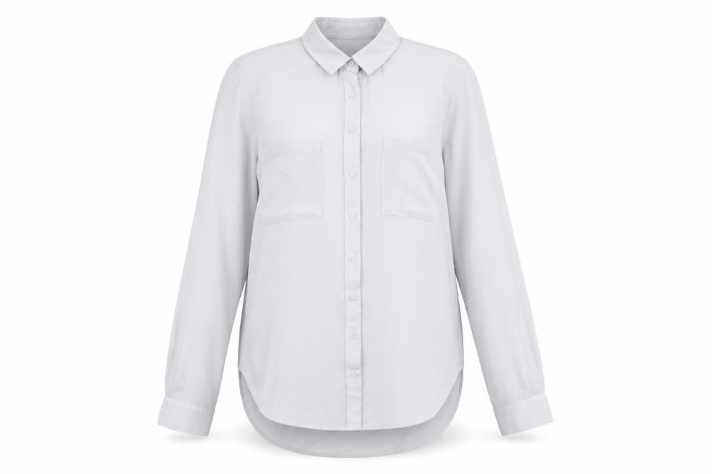 New Look Womens Grey Polyester Basic Button-Up Size 12 Collared