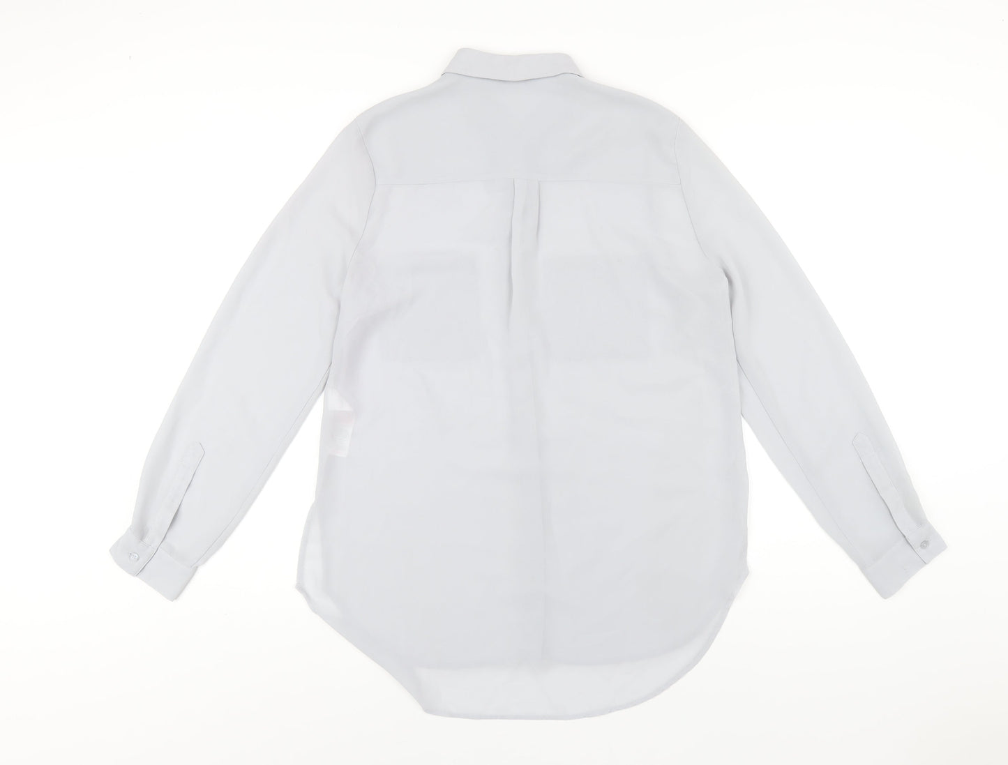 New Look Womens Grey Polyester Basic Button-Up Size 12 Collared