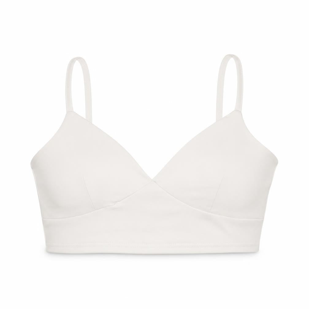Missguided Womens White Polyester Cropped T-Shirt Size 10 V-Neck