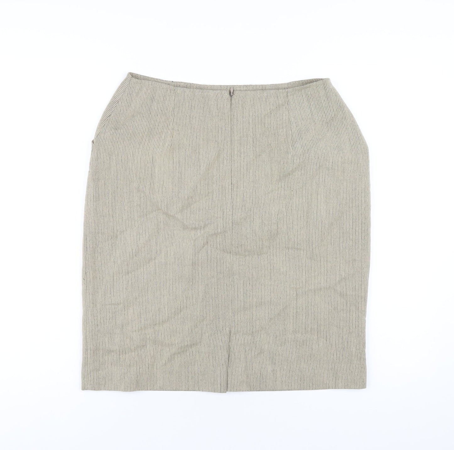 Jones New York Womens Beige Wool Straight & Pencil Skirt Size 10 Zip