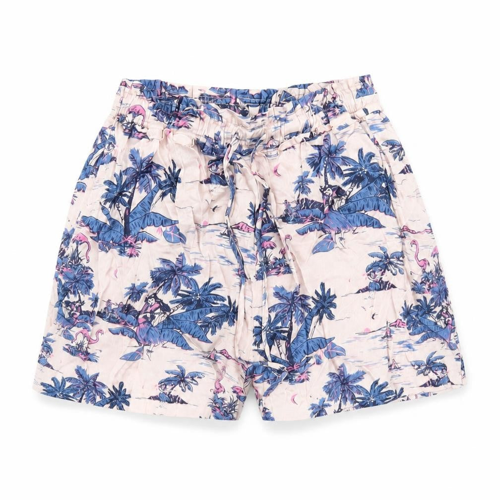 H&M Womens Pink Geometric Vinyl Basic Shorts Size 6 Regular Pull On