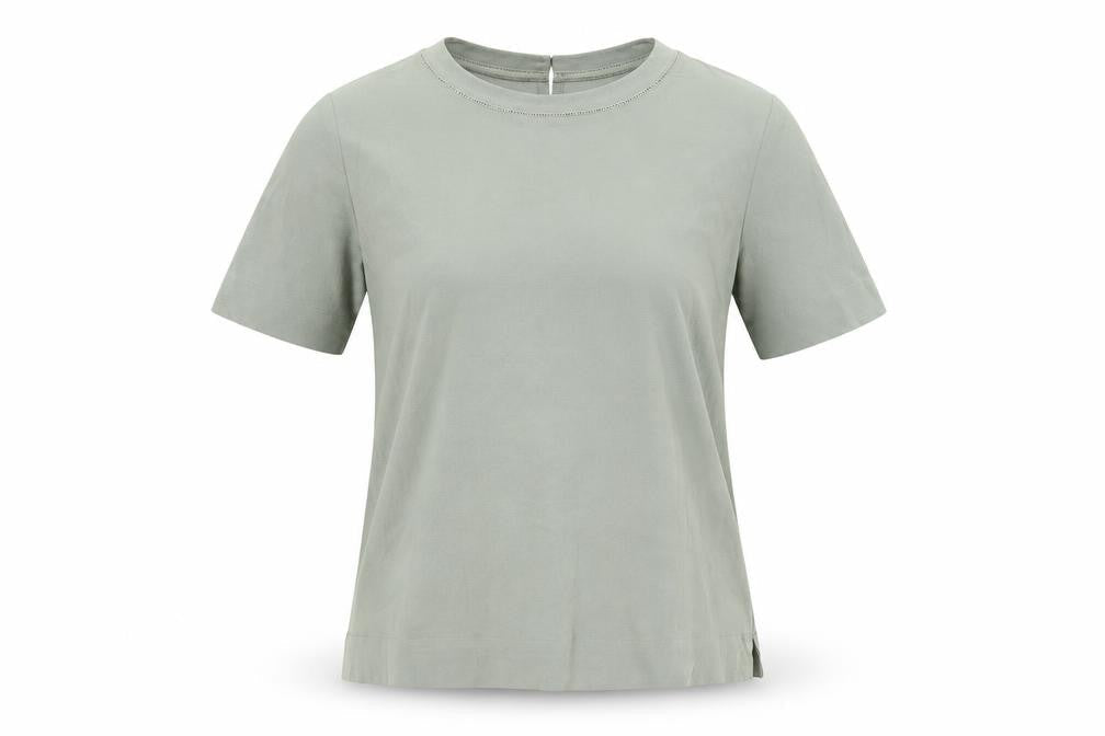 Marks & Spencer Womens Green Polyester Basic T-Shirt Size 10 Round Neck