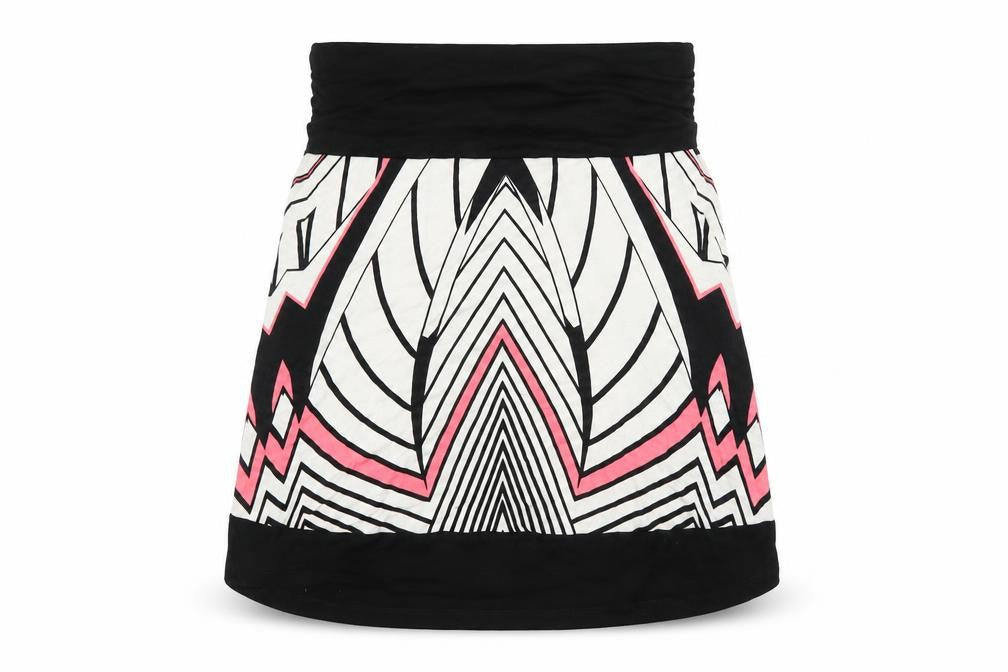 Marx Womens Multicoloured Geometric Viscose A-Line Skirt Size L