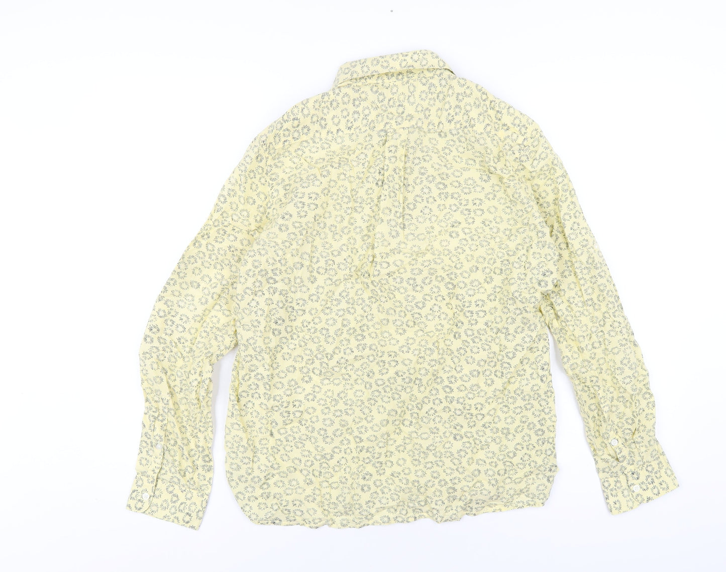 Gap Womens Yellow Geometric Cotton Basic T-Shirt Size S Collared