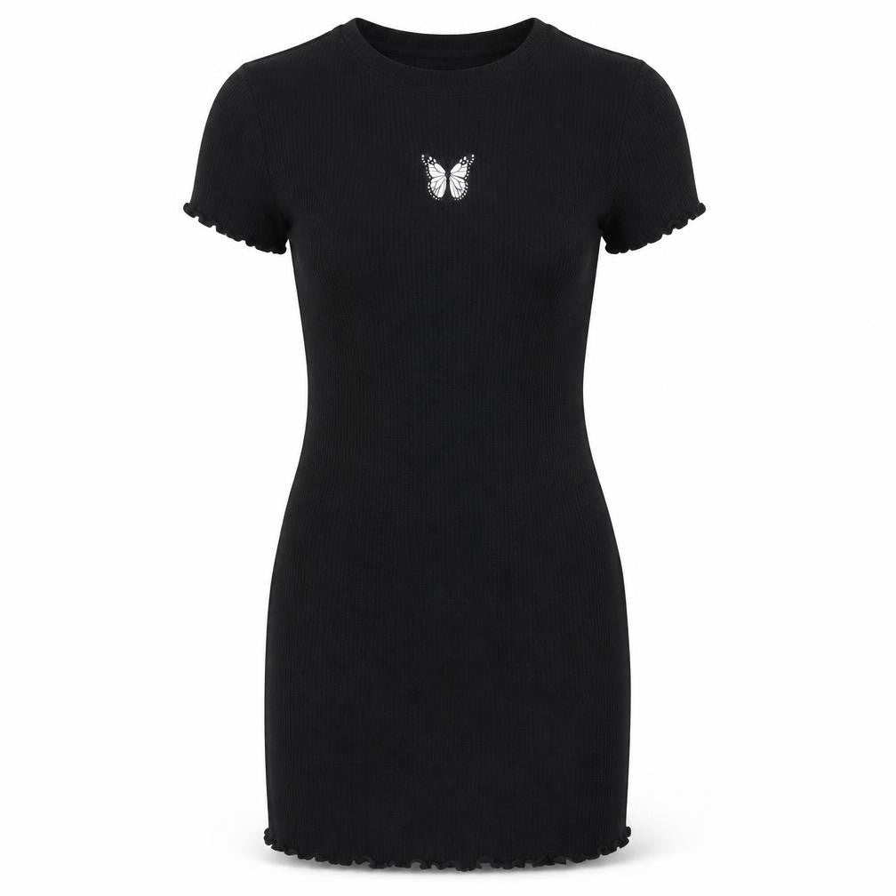 Popular 21 Womens Black Viscose Bodycon Size M Round Neck Pullover