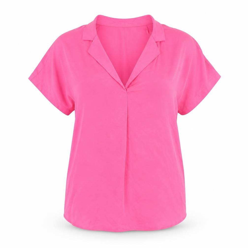 Marks & Spencer Womens Pink Polyester Basic T-Shirt Size 6 Collared